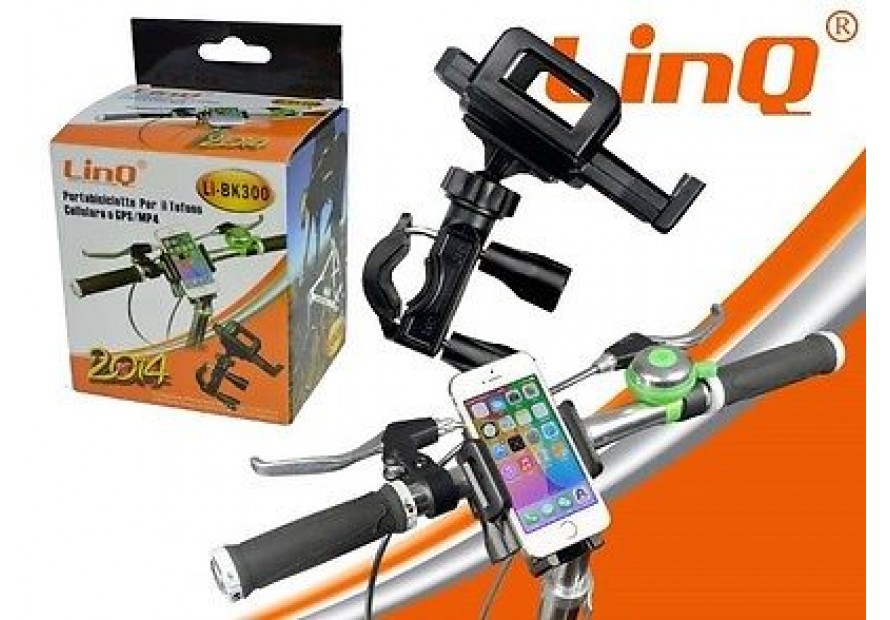 SUPPORTO BICICLETTA BICI BIKE MOTO UNIVERSALE X SMARTPHONE MP4 LINQ Li-BK300